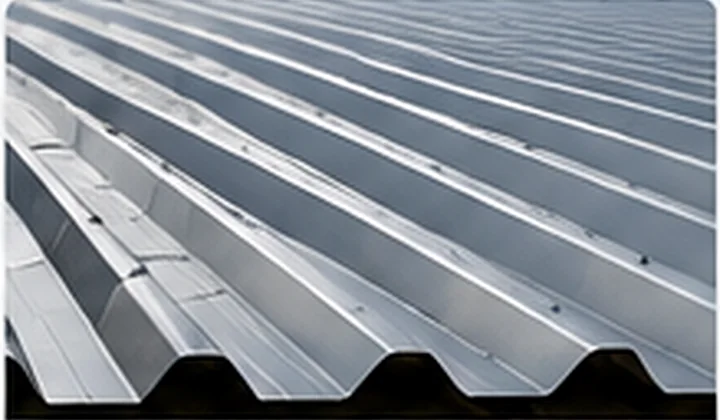 Corrugated steel roofing profile showing exposed-fastener style panels